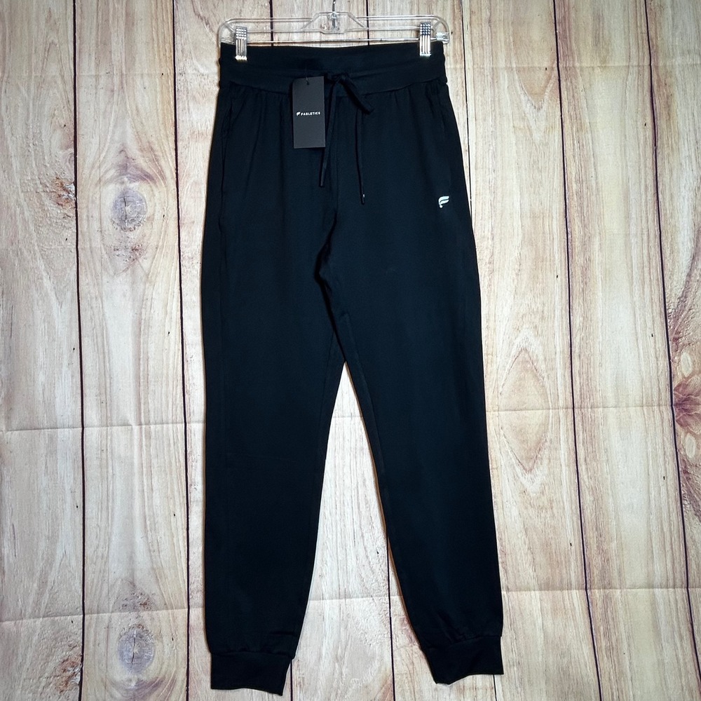 Fabletics Joggers Womens S Black Drawstring Elastic Waist Activewear Athleisure - Picture 1 of 6